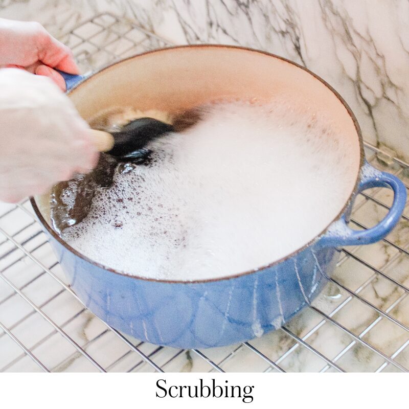 Scrubbing Le Creuset Dutch Oven